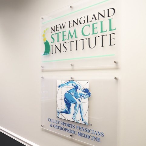 New England Stem Cell Institute and Valley Sports Physicians & Orthopedic Medicine signs