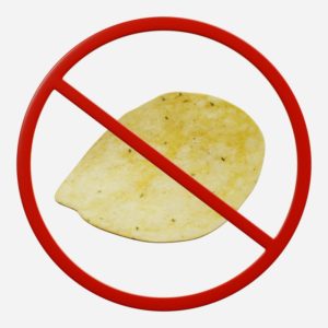 a crossed out potato chip